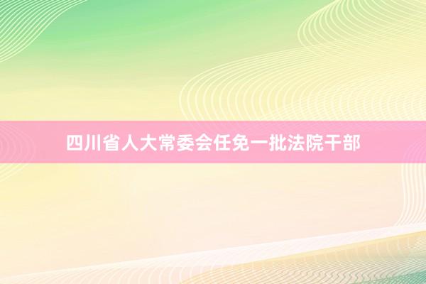 四川省人大常委会任免一批法院干部