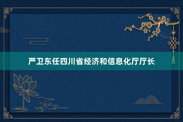 严卫东任四川省经济和信息化厅厅长