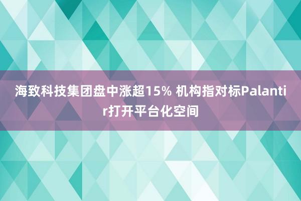 海致科技集团盘中涨超15% 机构指对标Palantir打开平台化空间