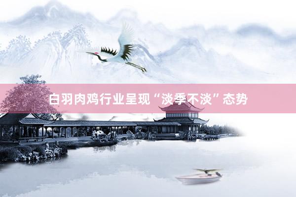 白羽肉鸡行业呈现“淡季不淡”态势