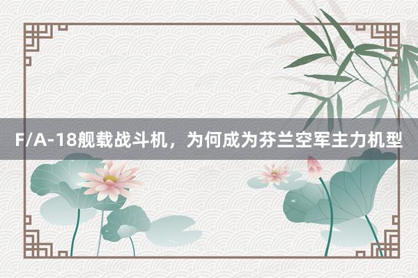 F/A-18舰载战斗机，为何成为芬兰空军主力机型