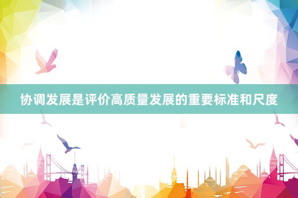 协调发展是评价高质量发展的重要标准和尺度