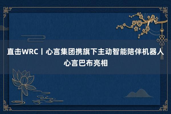 直击WRC丨心言集团携旗下主动智能陪伴机器人心言巴布亮相