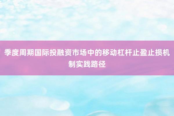 季度周期国际投融资市场中的移动杠杆止盈止损机制实践路径