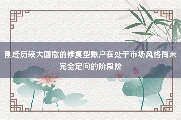 刚经历较大回撤的修复型账户在处于市场风格尚未完全定向的阶段阶