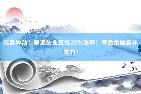 尾盘异动！腾远钴业直线20%涨停！有色金属集体发力！