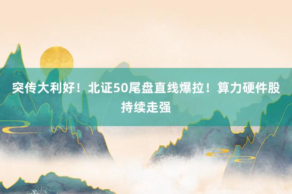 突传大利好！北证50尾盘直线爆拉！算力硬件股持续走强