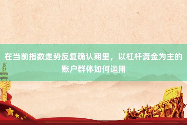 在当前指数走势反复确认期里，以杠杆资金为主的账户群体如何运用