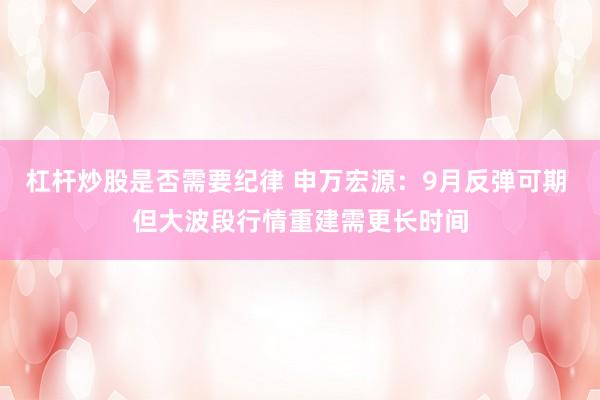 杠杆炒股是否需要纪律 申万宏源：9月反弹可期 但大波段行情重建需更长时间