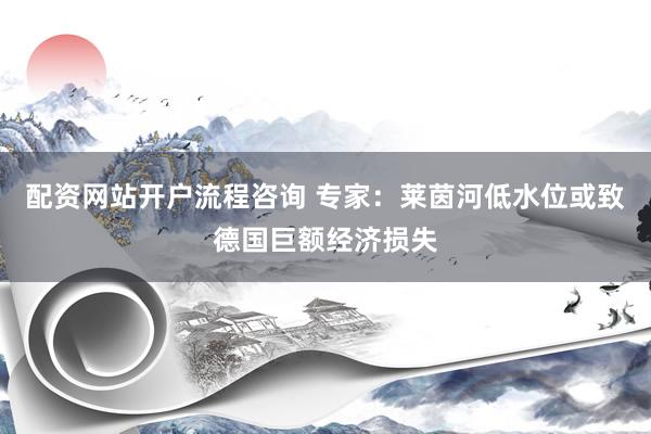 配资网站开户流程咨询 专家：莱茵河低水位或致德国巨额经济损失