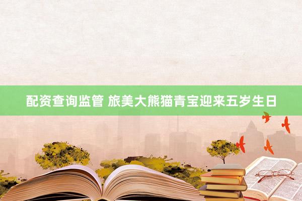 配资查询监管 旅美大熊猫青宝迎来五岁生日