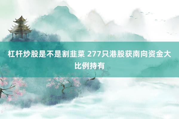 杠杆炒股是不是割韭菜 277只港股获南向资金大比例持有